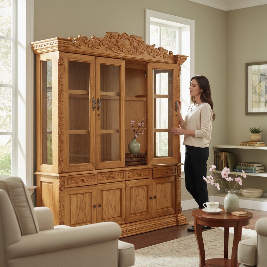 Ý tưởng trưng bày tủ rượu đẹp phòng khách hiện đại với đèn LED