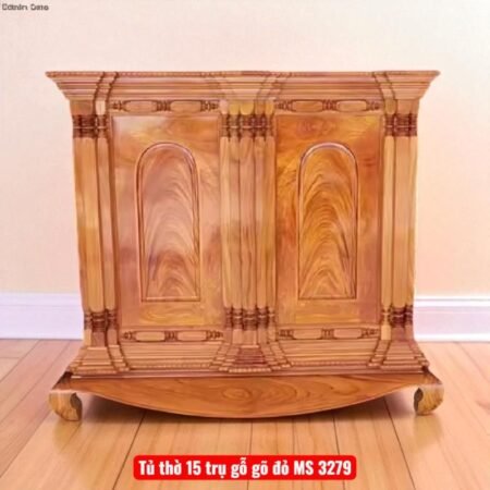 Tủ thờ 15 trụ gỗ gõ đỏ