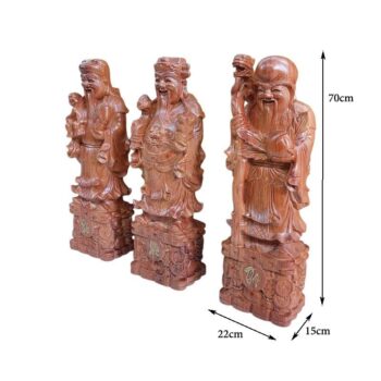 Bộ tượng Tam Đa Phúc Lộc Thọ MS 3276 Tượng Tam Đa Gỗ Hương Đá