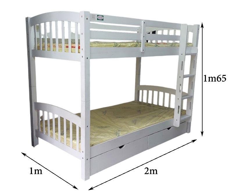 Giường tầng gỗ MS 3281 4 Giường tầng gỗ tự nhiên đẹp cho bé trai gái
