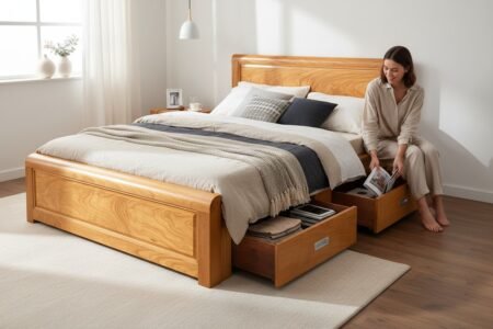 Giường gỗ tự nhiên cao cấp bán tại quận 7 TPHCM