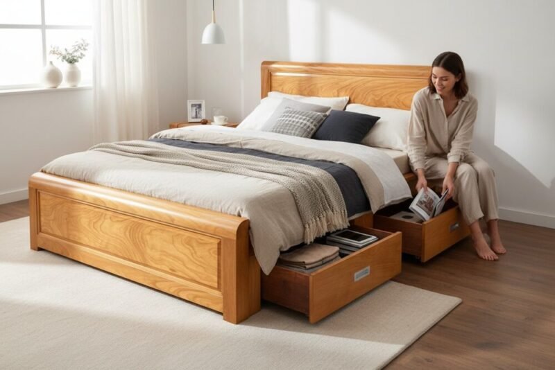 Giường gỗ tự nhiên cao cấp bán tại quận 7 TPHCM