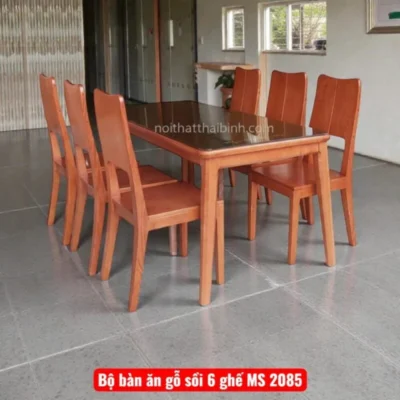 Bộ bàn ăn gỗ sồi 6 ghế MS 2085