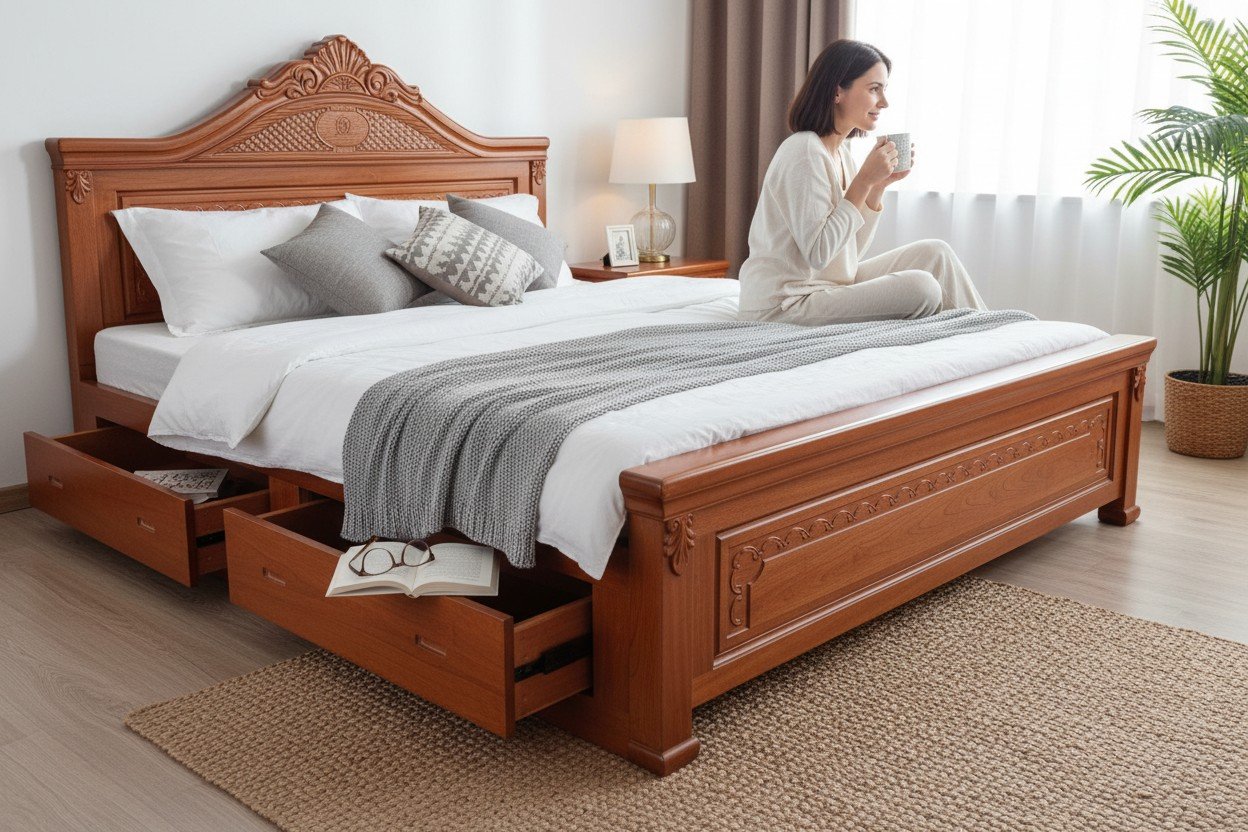 Giường ngủ gỗ tự nhiên