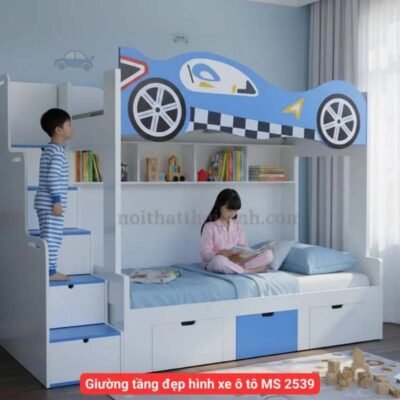 Giường tầng đẹp hình xe ô tô MS 2539