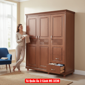 Thiết kế nội thất bên trong tủ quần áo 3 cánh gỗ công nghiệp
