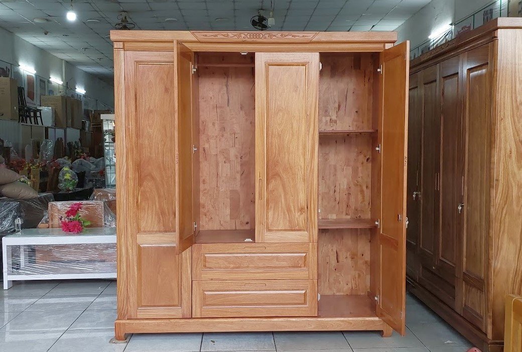 Tủ quần áo gỗ tự nhiên đẹp hiện đại