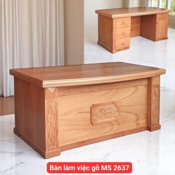 Bàn làm việc gỗ tự nhiên vân gõ
