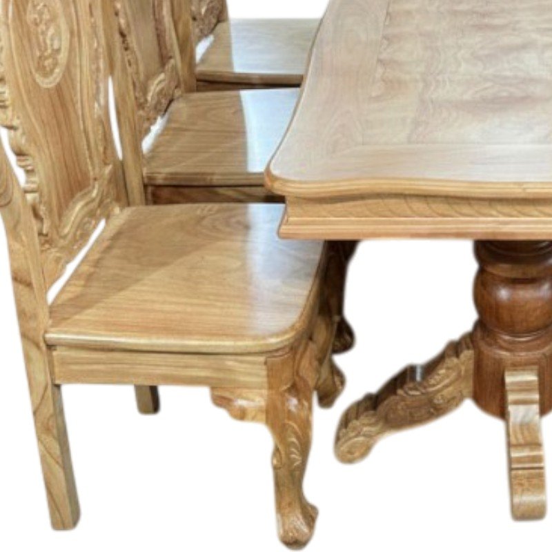 Bộ bàn ăn gỗ gõ đỏ 6 ghế MS 3306 8 Chi tiết bàn ăn gỗ gõ đỏ
