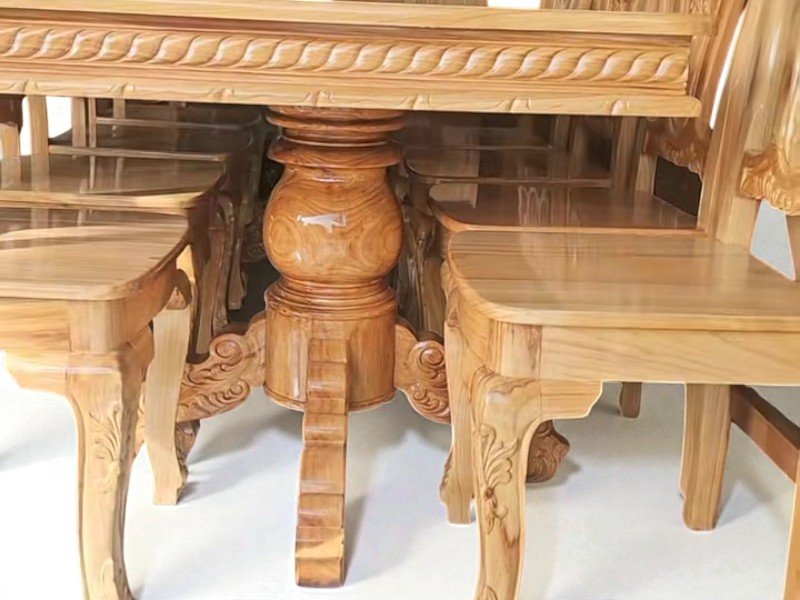 Bộ bàn ăn 8 ghế gỗ gõ đỏ MS 3308 5 Chi tiết bộ bàn ăn 8 ghế gỗ gõ đỏ tự nhiên cao cấp