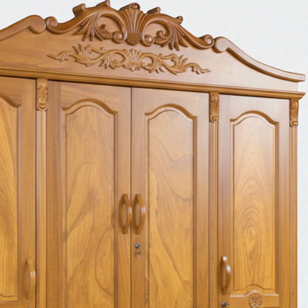 Thiết kế tủ quần áo gỗ gõ đỏ tự nhiên đẹp