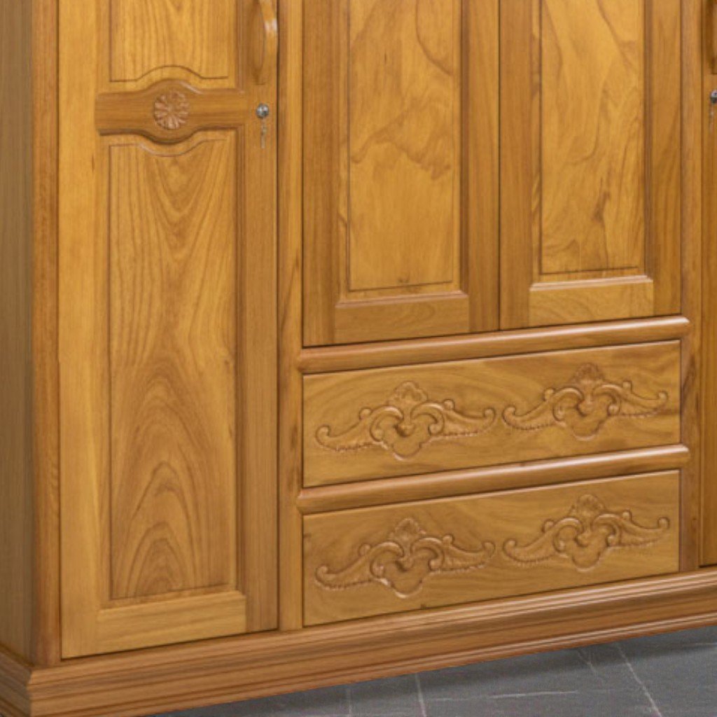 Chi tiết thiết kế tủ quần áo gỗ gõ đỏ tự nhiên đẹp