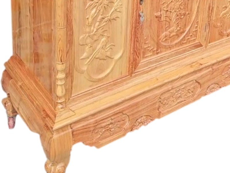 Tủ thờ gỗ gõ đỏ cao cấp MS 3310 8 Chi tiết mẫu tủ thờ gỗ gõ đỏ kích thước chuẩn phong thủy