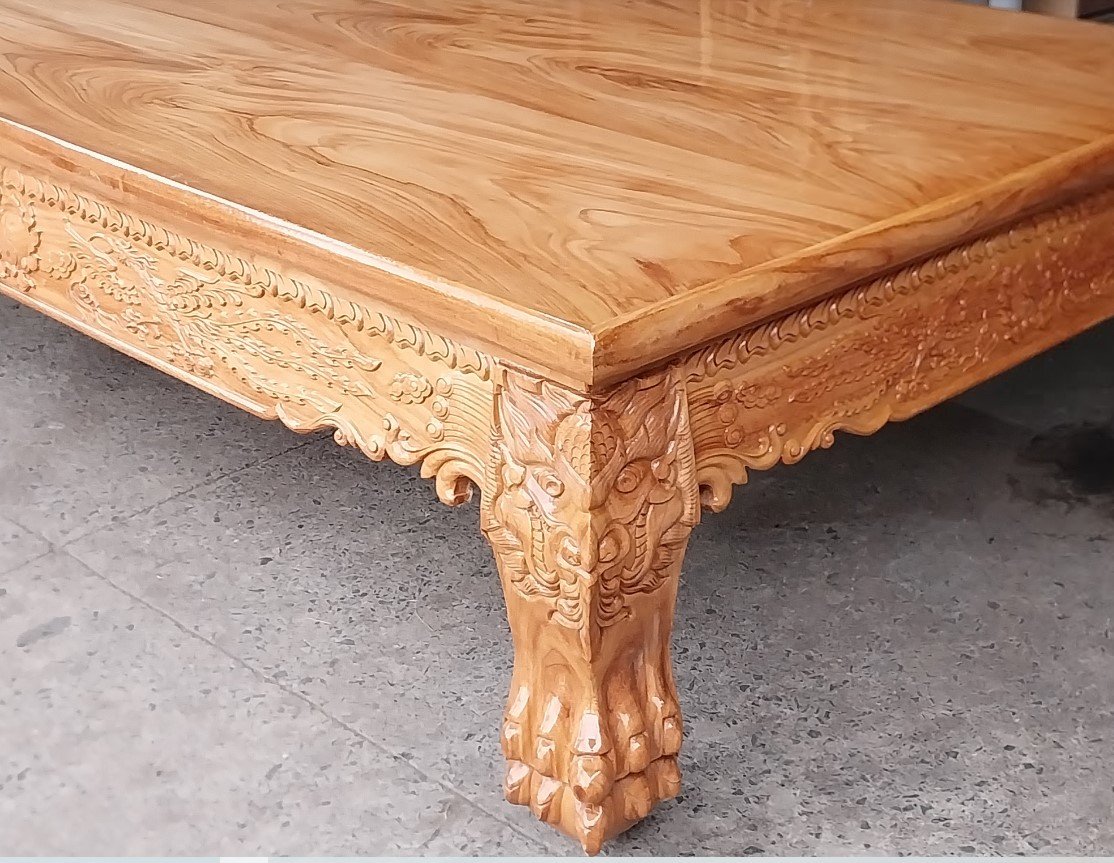 Đi văng gỗ gõ đỏ tự nhiên MS 3286 9 Đi văng gỗ gõ đỏ vân đẹp bền chắc theo thời gian