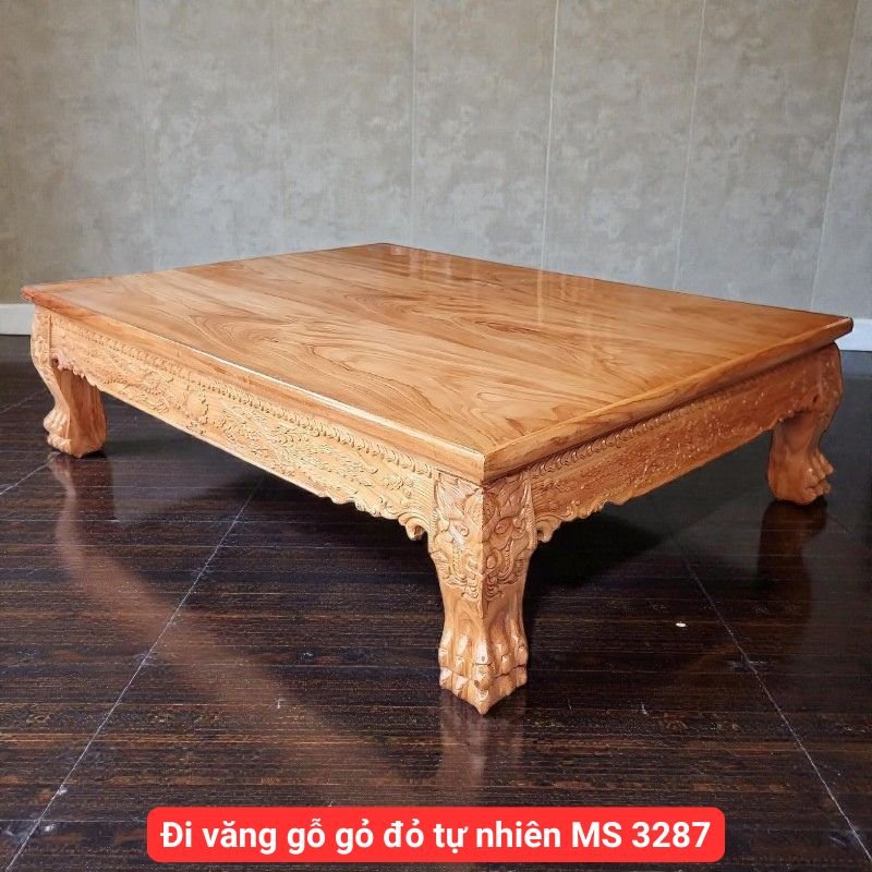 Đi văng gỗ gõ đỏ tự nhiên MS 3286 1 Đi văng gỗ gõ đỏ