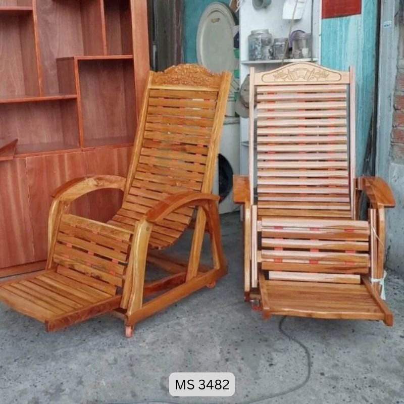 Ghế gỗ thư giãn gỗ căm xe | MS 3482 Ghế gỗ thư giãn gỗ căm xe