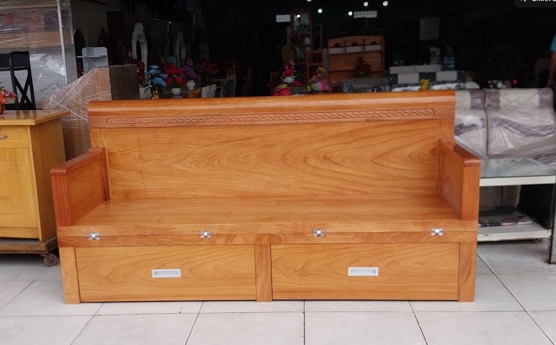 Giường gấp gỗ tự nhiên đa năng mở thành sofa sang trọng
