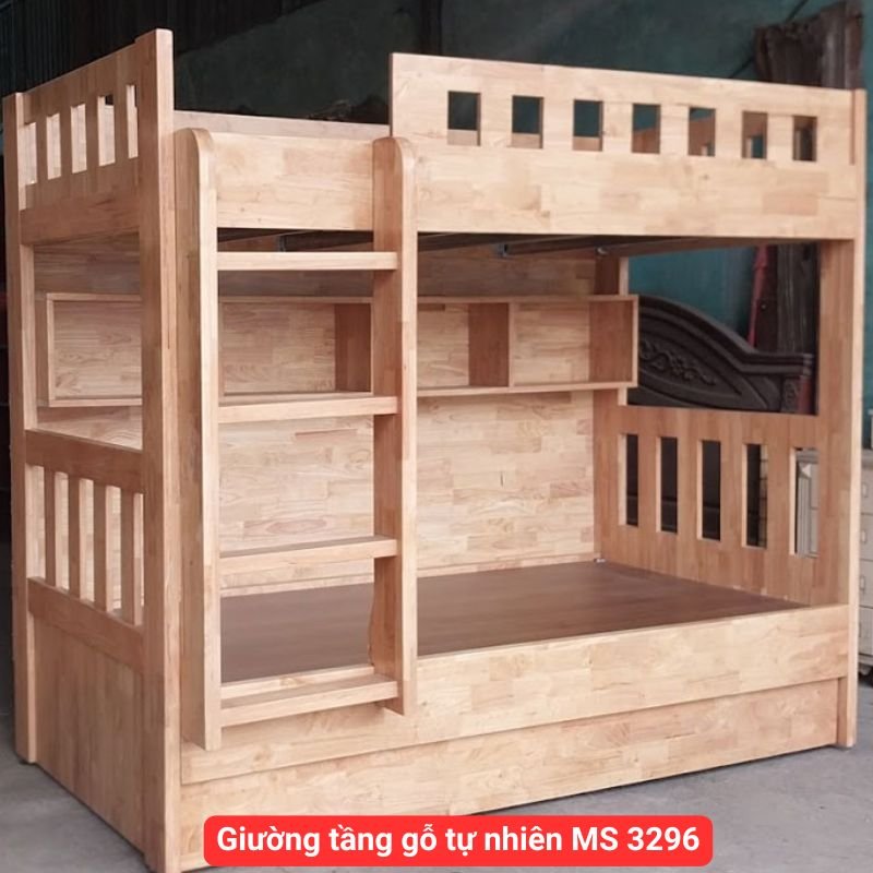 Giường tầng gỗ tự nhiên MS 3296 1 Giường tầng gỗ tự nhiên MS 3296
