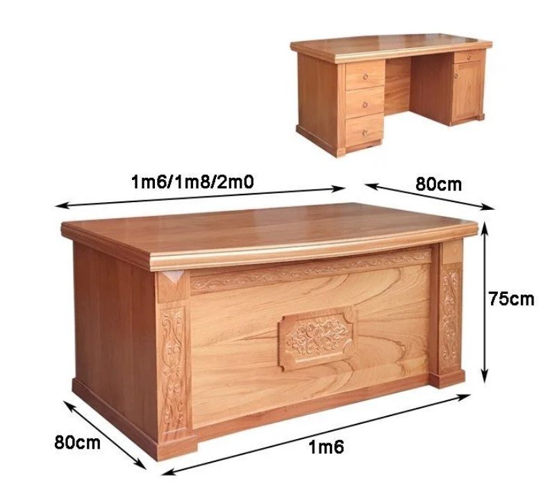 Kích thước bàn làm việc gỗ tự nhiên