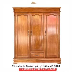 Tủ quần áo 3 cánh gỗ tự nhiên MS 3001