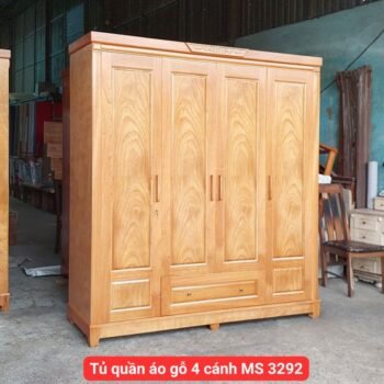 Tủ áo gỗ 4 cánh