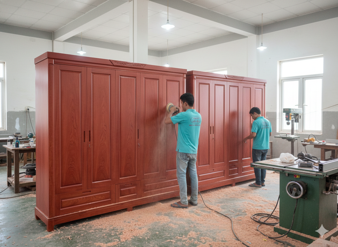 Tủ quần áo gỗ 5 cánh