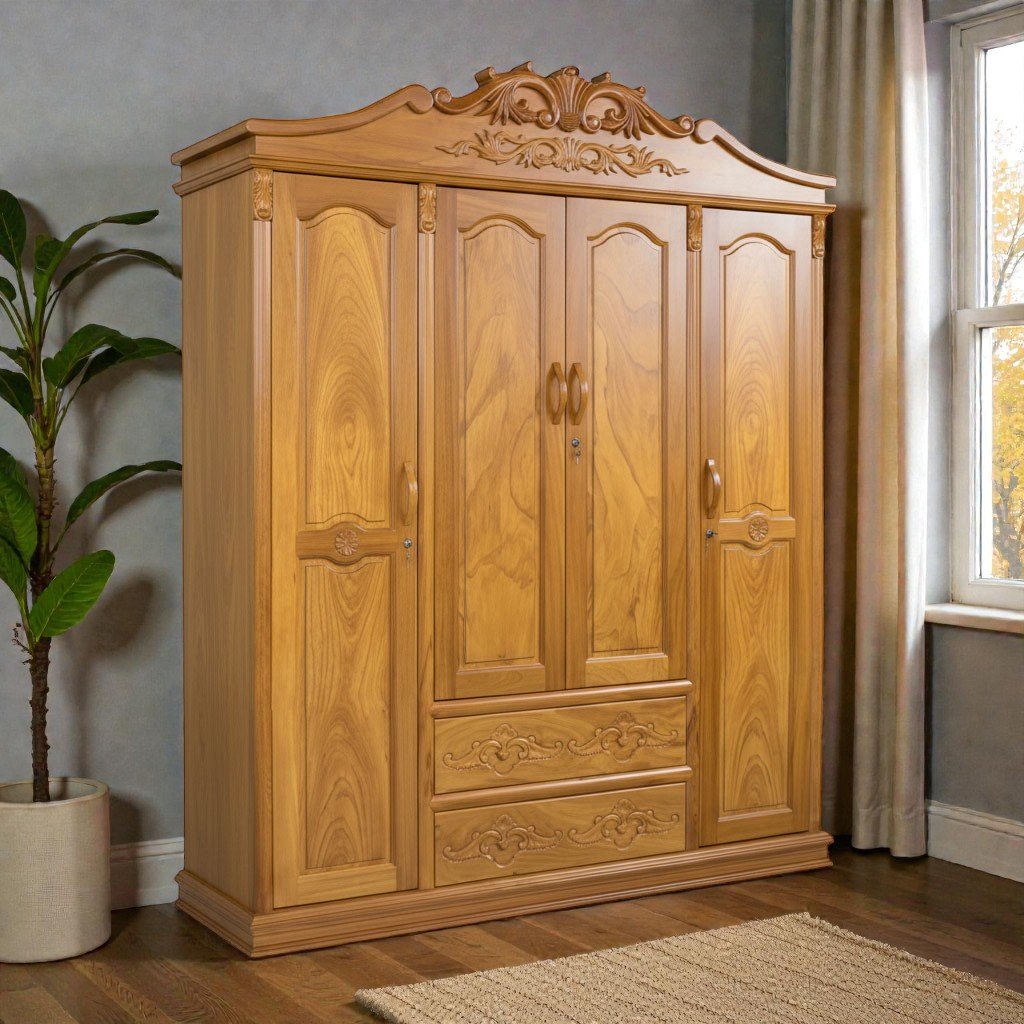 Tủ quần áo gỗ gõ đỏ hiện đại 1m8 sang trọng