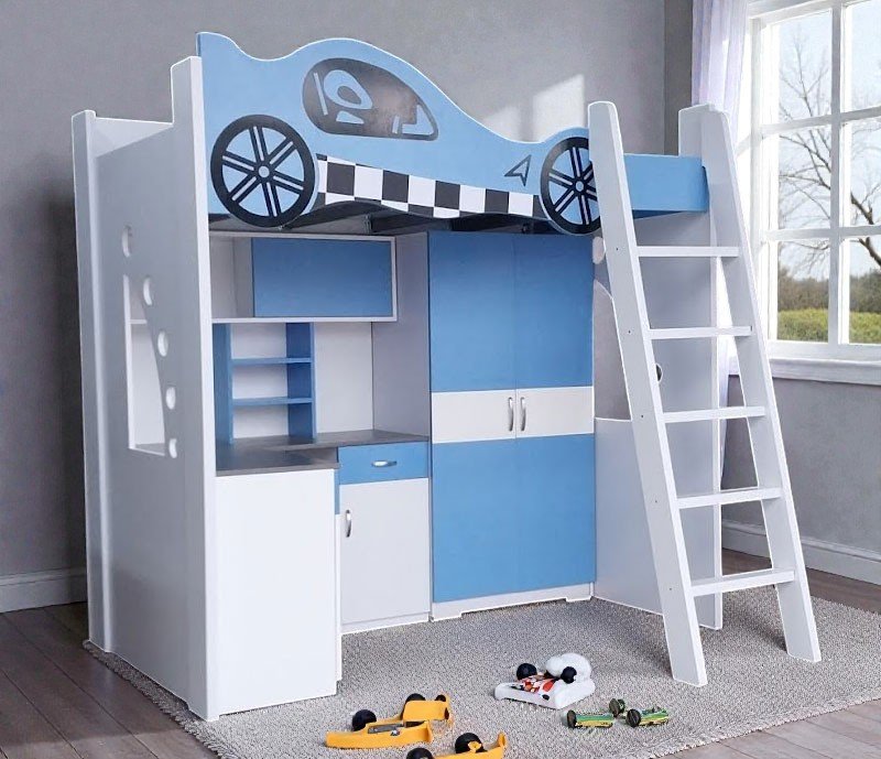 Giường tầng trẻ em hình xe đua MS 3289 10 Giường tầng trẻ em thiết kế hình xe đua đẹp tại Nội Thất Thái Bình