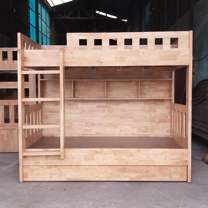 Giường tầng gỗ tự nhiên MS 3296 10 Mẫu giường tầng gỗ tự nhiên đẹp hiện đại tại Nội Thất Thái Bình