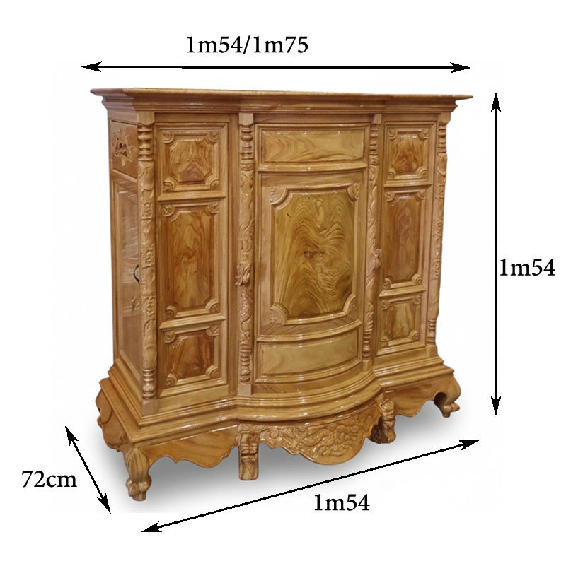 Kích thước tủ thờ gõ đỏ