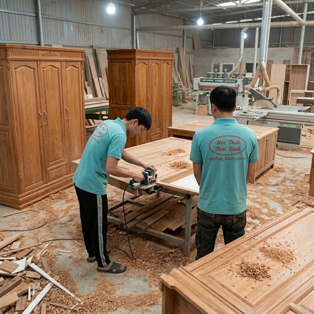 Xưởng sản xuất tủ gỗ tự nhiên Nội Thất Thái Bình Quận 7 TPHCM