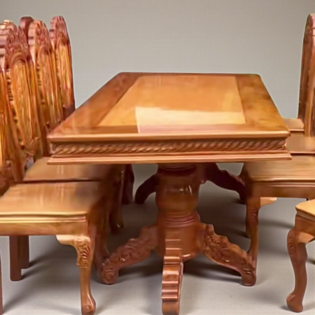 Bộ bàn ăn gỗ căm xe 8 ghế MS 3322 7 Bàn ăn gỗ căm xe 8 ghế kích thước 96x196cm