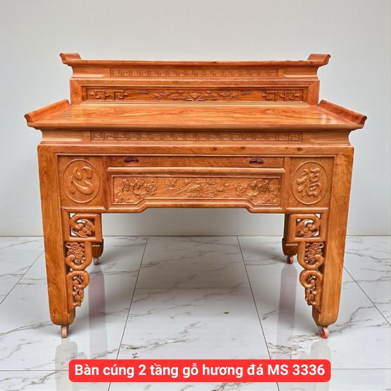 Bàn cúng 2 tầng gỗ hương đá MS 3336 1 Bàn cúng 2 tầng gỗ hương đá MS 3336