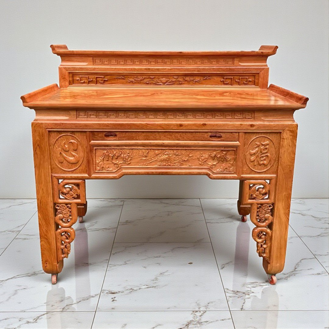 Bàn cúng 2 tầng gỗ hương đá MS 3336 11 Bàn cúng 2 tầng gỗ hương đá màu gỗ tự nhiên