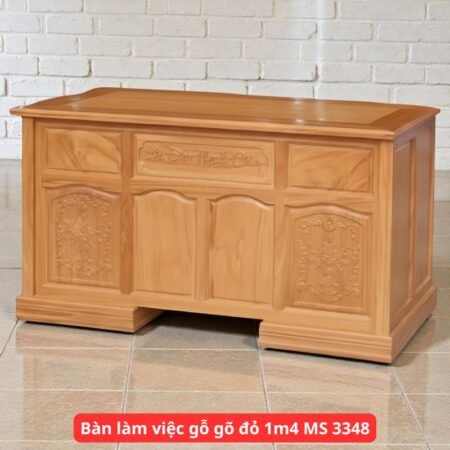 Bàn làm việc gỗ gõ đỏ 1m4 MS 3348