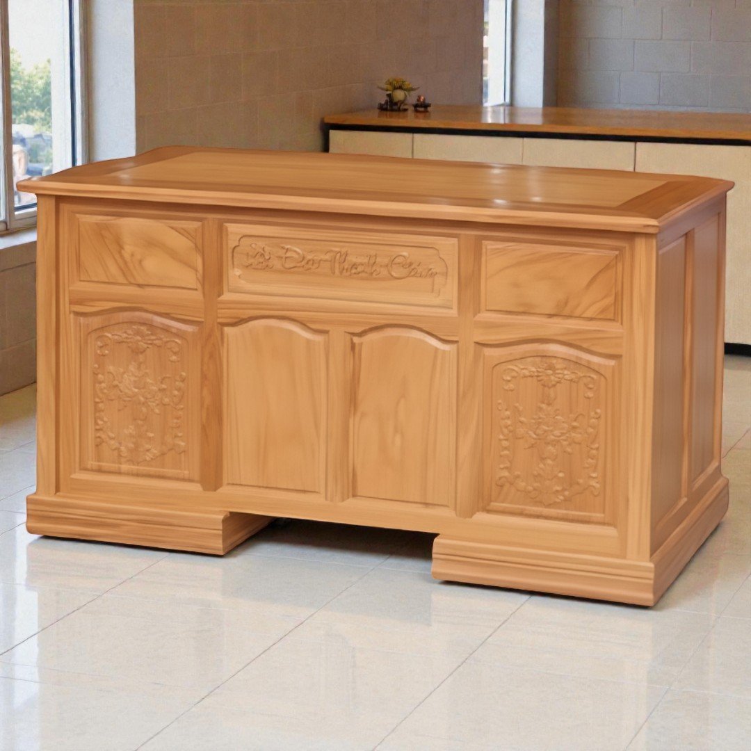 Bàn làm việc gỗ gõ đỏ 1m4 MS 3348 8 Bàn làm việc gỗ gõ đỏ 1m4 gỗ tự nhiên cao cấp