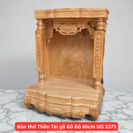 Bàn thờ Thần Tài gỗ Gõ Đỏ 60cm MS 3373