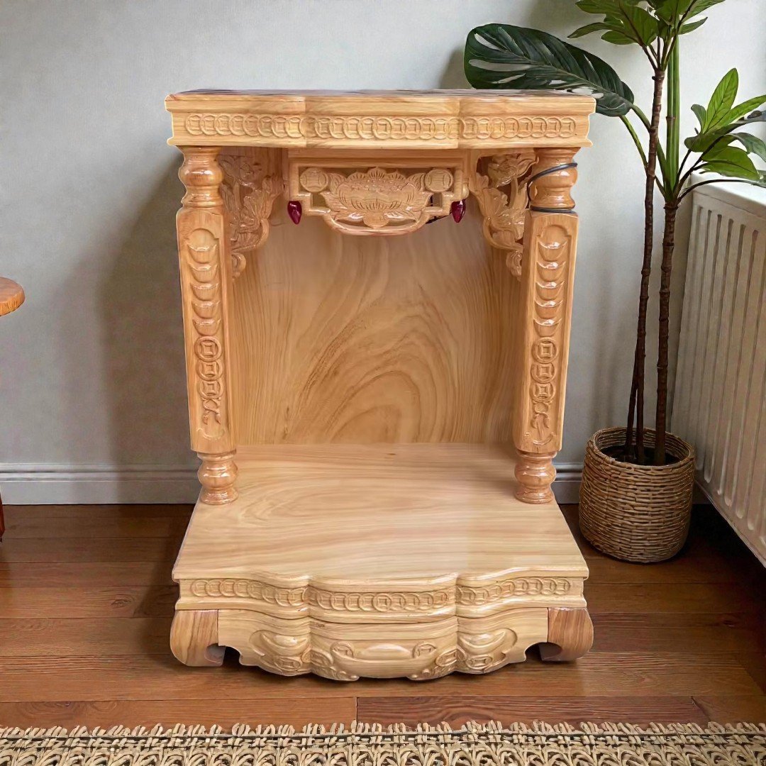 Bàn thờ Thần Tài gỗ Gõ Đỏ 60cm