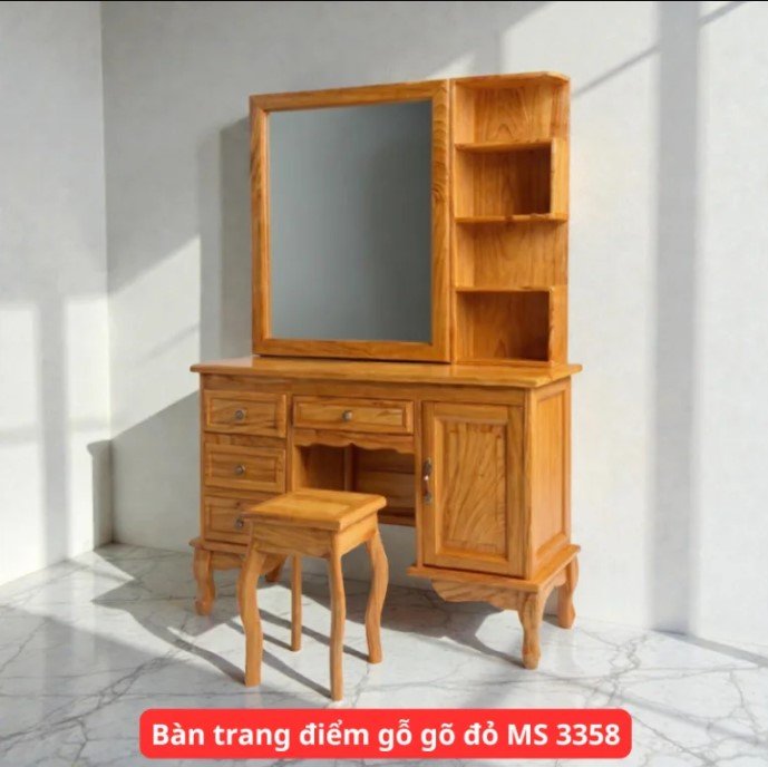 Bàn trang điểm gỗ gõ đỏ MS 3358 Bàn trang điểm gỗ gõ đỏ MS 3358