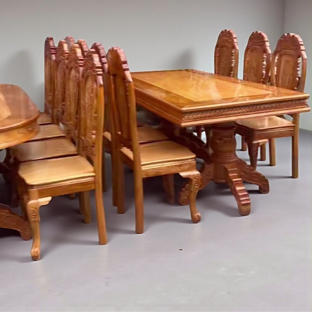 Bộ bàn ăn gỗ căm xe 8 ghế MS 3322 9 Bộ bàn ăn gỗ căm xe 8 ghế thiết kế sang trọng