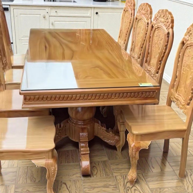 Bàn ăn gỗ gõ đỏ kích thước 1m96 x 96cm