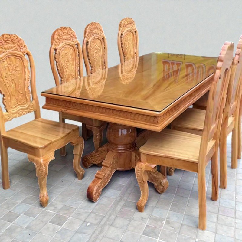 Ghế ăn gỗ gõ đỏ thiết kế chắc chắn sang trọng