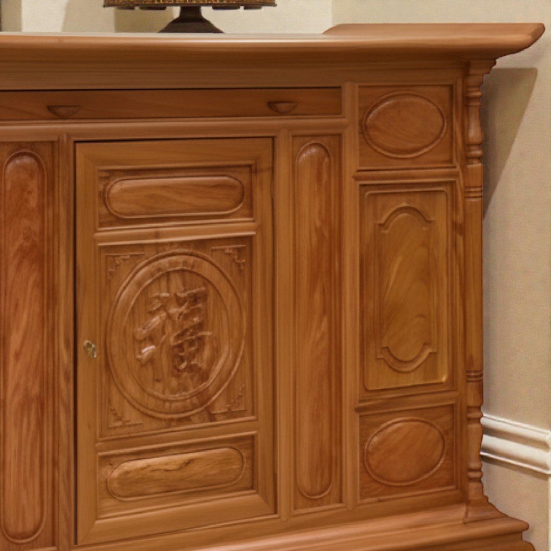 Tủ thờ gỗ hương đá tự nhiên rộng 1m75 MS 3346 8 Cấu tạo tủ thờ gỗ hương đá chắc chắn bền đẹp