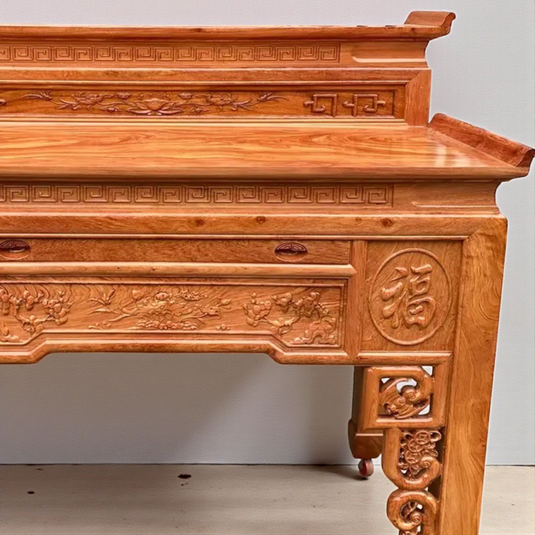 Bàn cúng 2 tầng gỗ hương đá MS 3336 10 Chi tiết bàn cúng 2 tầng gỗ hương đá thiết kế chắc chắn