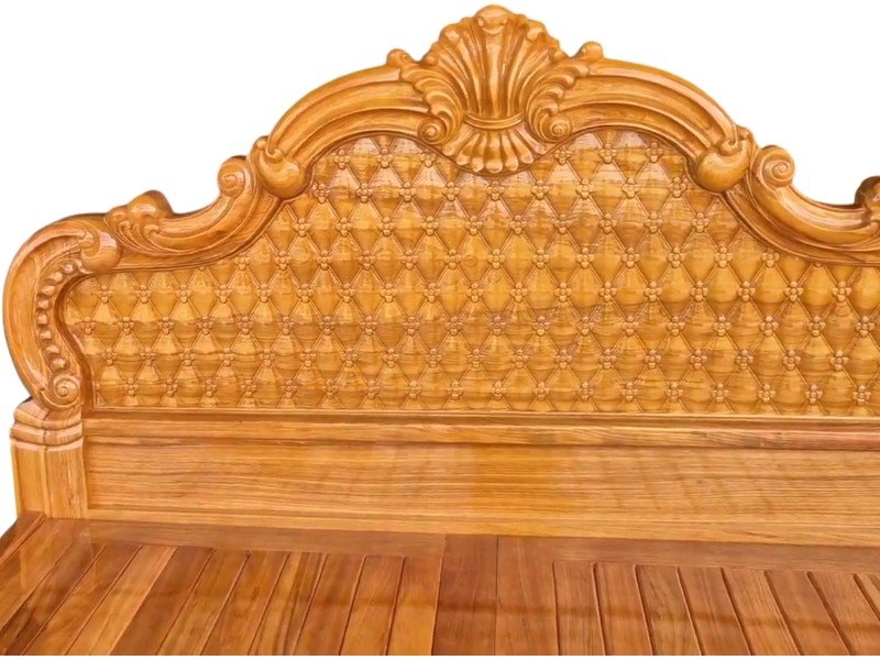 Chi tiết giường ngủ gỗ gõ đỏ