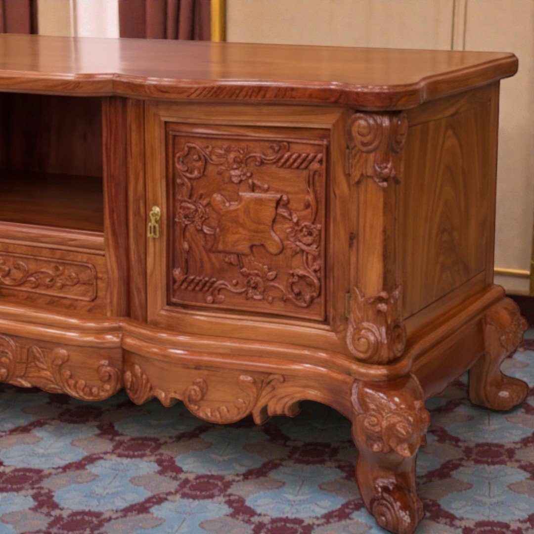 Kệ tivi gỗ hương đá hiện đại MS 3369 6 Chi tiết kệ tivi gỗ hương hiện đại nội thất gỗ tự nhiên cao cấp