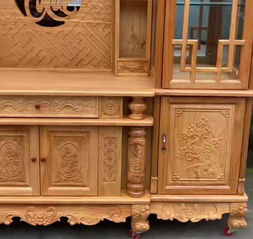 Kệ tivi kết hợp bàn thờ MS 3324 10 Chi tiết kệ tivi kết hợp bàn thờ gỗ gõ đỏ tự nhiên cao cấp