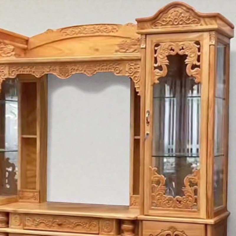 Kệ tivi kết hợp tủ rượu gỗ gõ đỏ MS 3325 6 Chi tiết mẫu kệ tivi tủ rượu gỗ gõ đỏ tự nhiên cao cấp