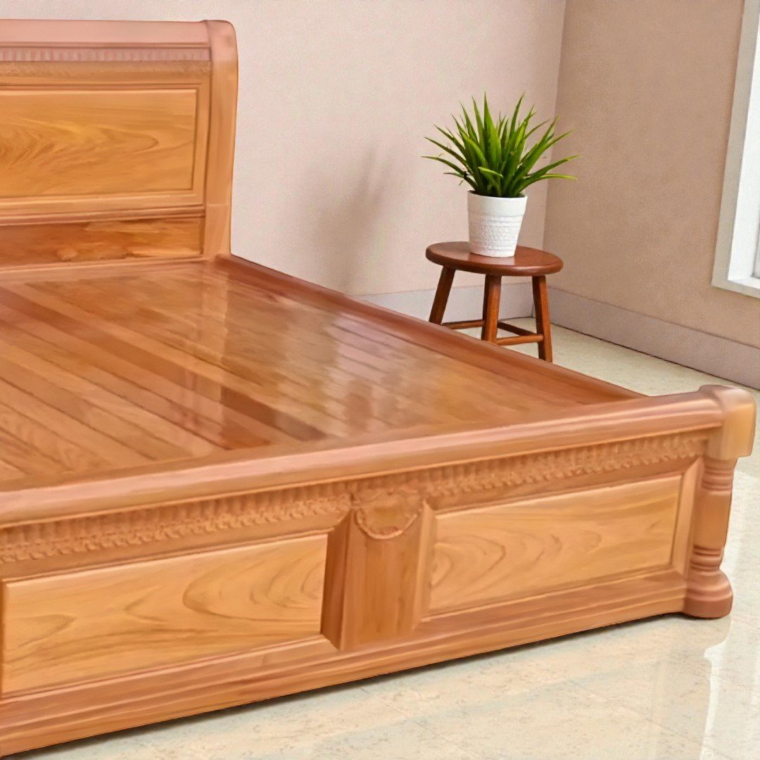 Chi tiết vân gỗ giường gỗ đỏ tự nhiên
