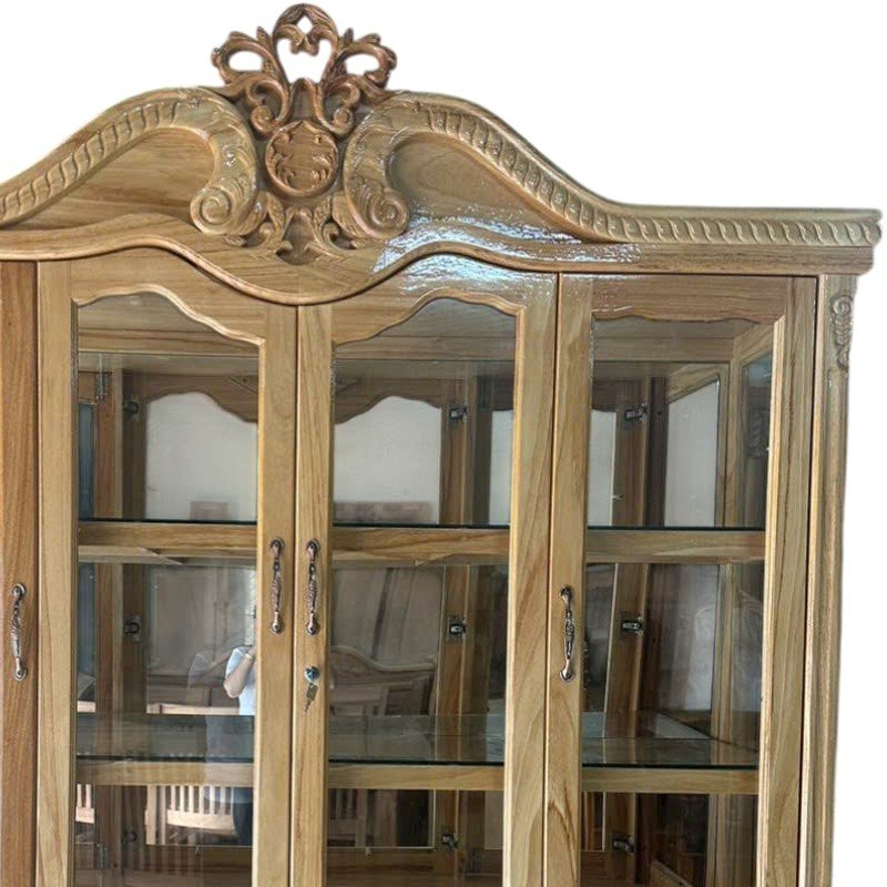 Chi tiết vân gỗ tủ rượu gỗ gõ đỏ cao cấp